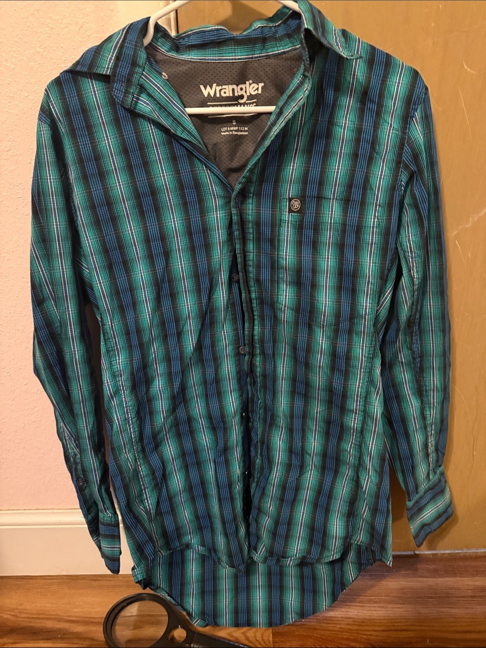 Wrangler Blue & Teal Plaid Lightweight Shirt Jacket